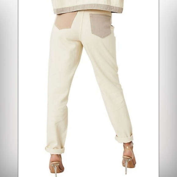 Missguided Riot Neutral Patched High Rise Mom Jean Size 6 - Picture 14 of 14